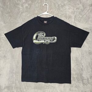 Vintage Chicago Band T Shirt Giant Tag 2001 Tour Concert Blk Mens XL 100% Cotton